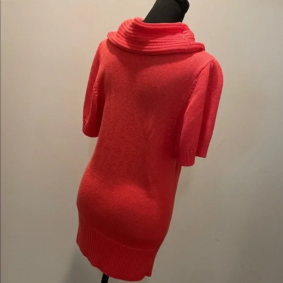 Design History Top Dress Women Size S Coral Soft Knit Cowl Neck Short Sleeves - Picture 6 of 13